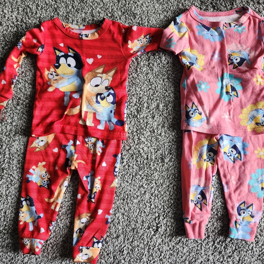 Bluey Pajamas 4PC Set Toddler Boy Girl Shirt Pants 18 Month Disney
